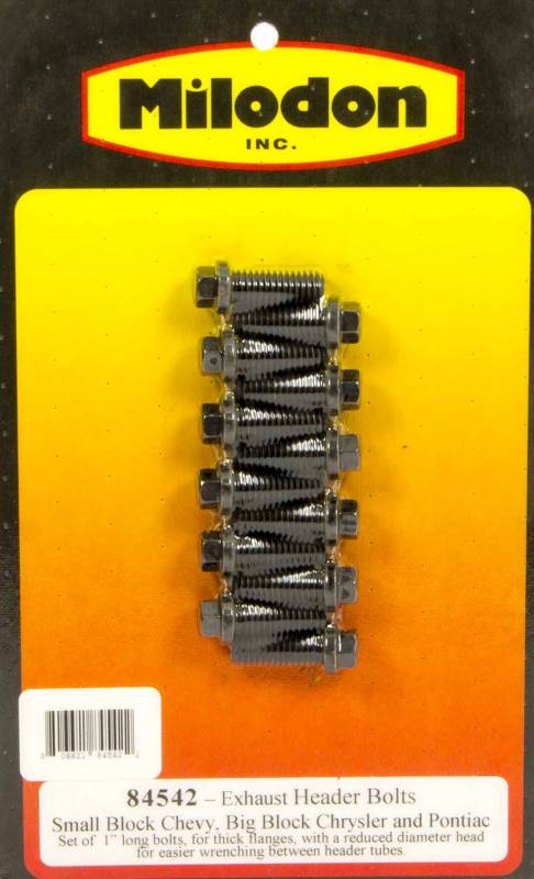 84542 Header Bolt Kit - Small Block Chevy 6 Point - 0.37 x 1 in.