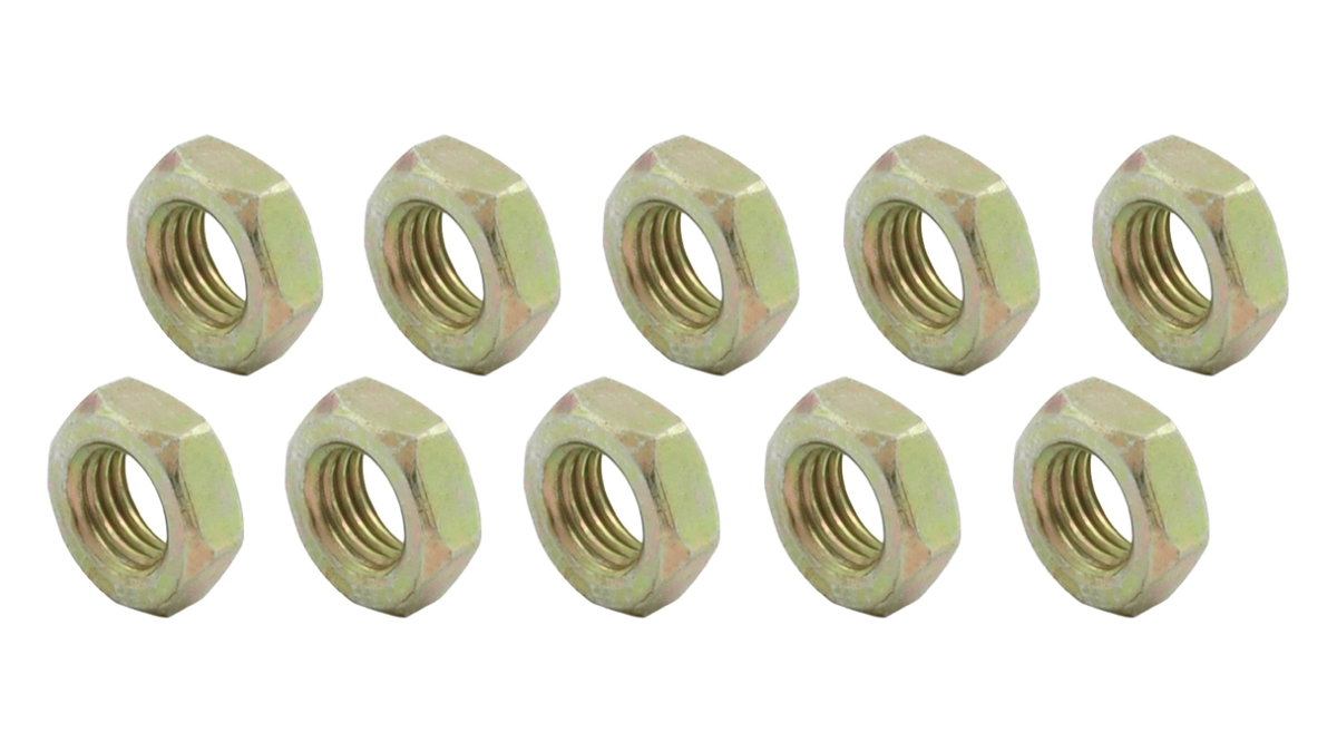 0.37-24 in. Left Hand Steel Jam Nuts - Pack of 10