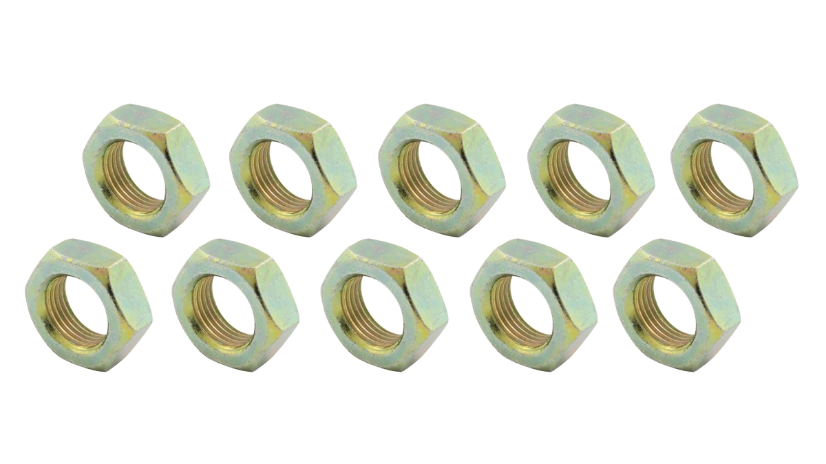 0.62-18 in. Left Hand Steel Jam Nuts - Pack of 10