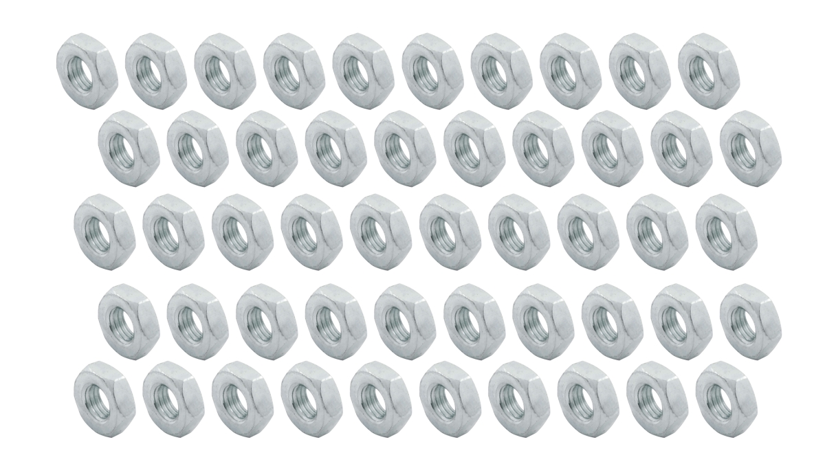 0.37-24 in. Right Hand Steel Jam Nuts - Pack of 50