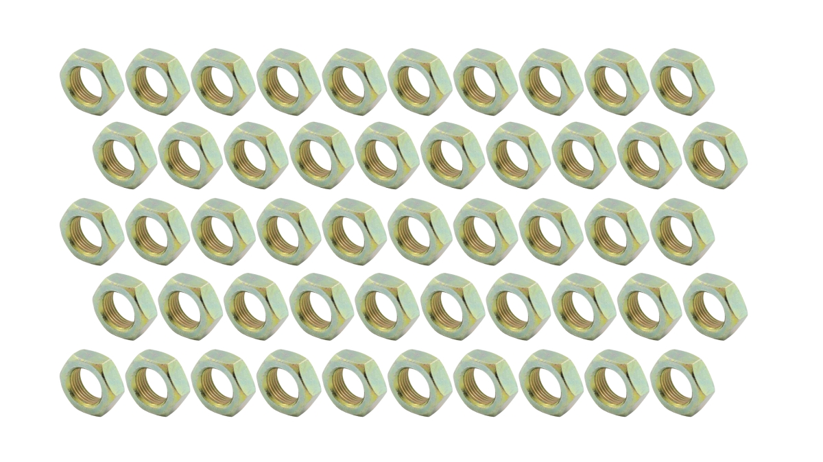 0.50-20 in. Left Hand Steel Jam Nuts - Pack of 50