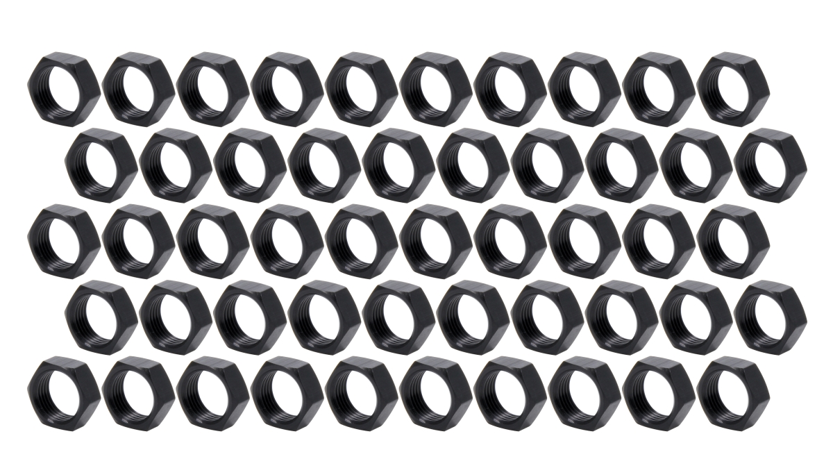ALL18286-50 0.62in-18 in. Right Hand Aluminum Jam Nuts, Black - Pack of 50