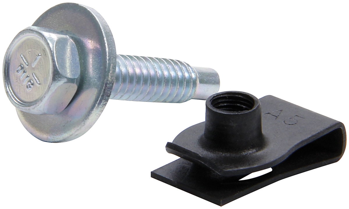 Body Bolt Kit with Clips, Silver - Pack of 10