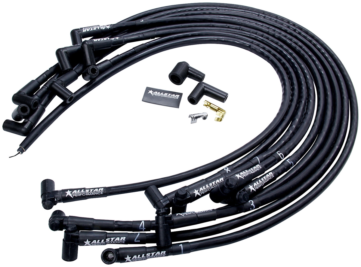 Spark Plug Race Wire Set Under Header with Sleeve