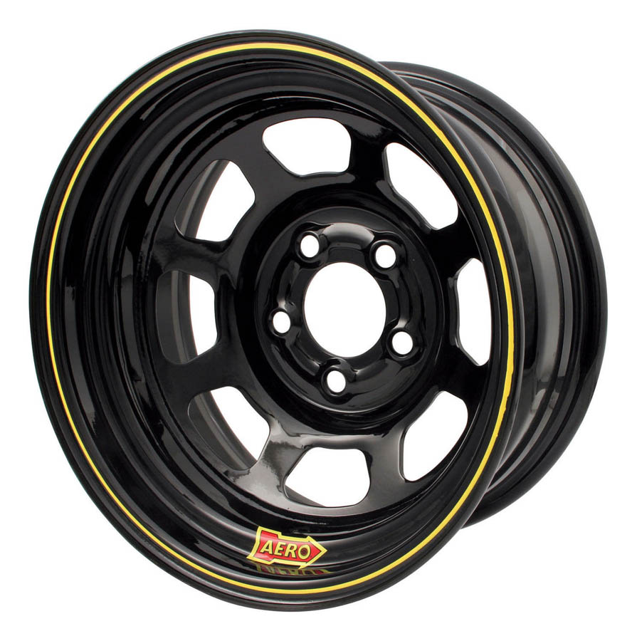 50-105040 50 Series Rolled Wheel - Black - 15 x 10 in. - 5 x 5 in. Bolt Circle - 4 in. Back Spacing - 25 lbs