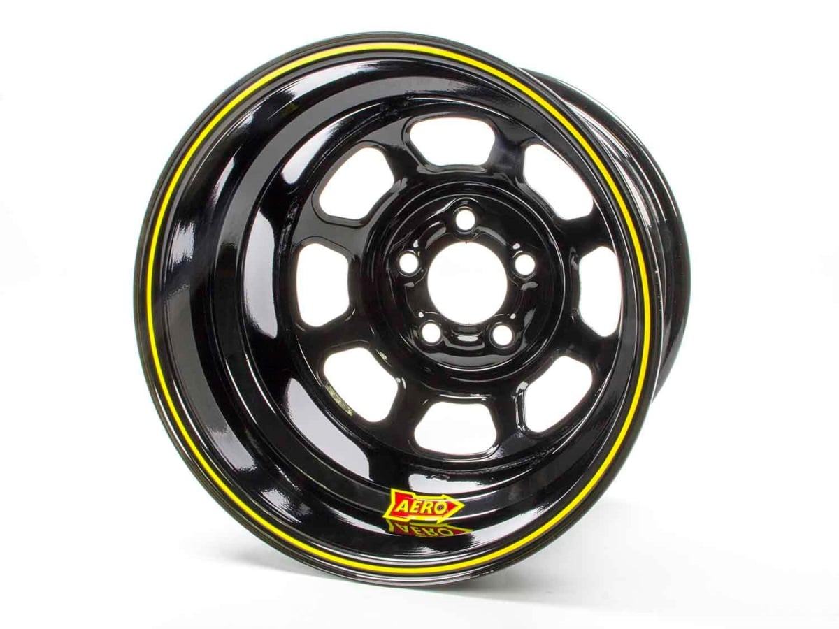 51-185040 51 Series Spun Wheel - Black - 15 x 8 in. - 5 x 5 in. Bolt Circle - 4 in. Back Spacing - 18 lbs