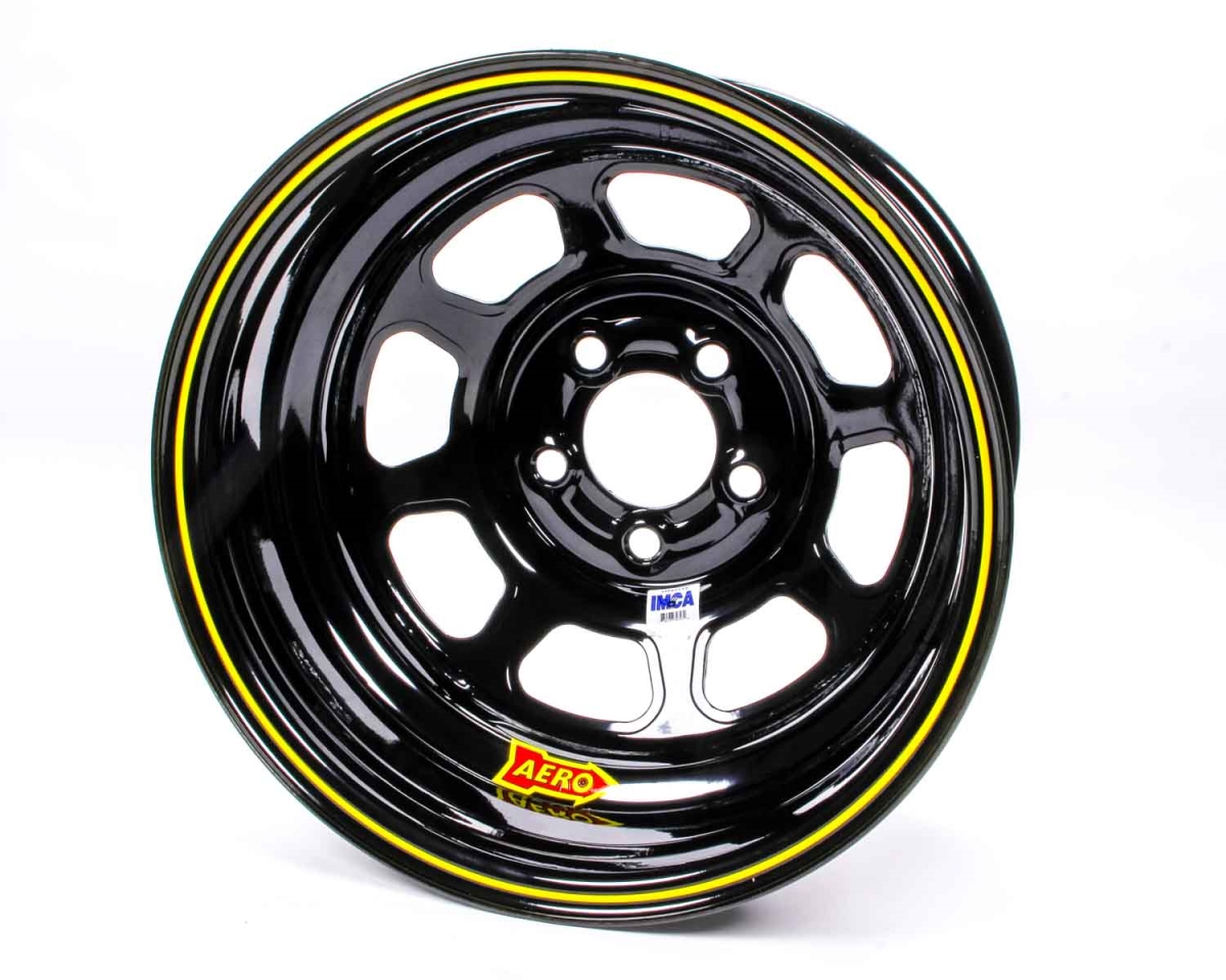 52-185020 52 Series IMCA Rolled Wheel - Black - 15 x 8 in. - 5 x 5 in. Bolt Circle - 2 in. Back Spacing - 19 lbs