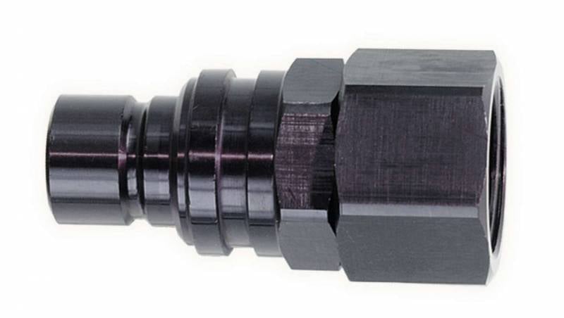 32306 3000 Series Quick-Connect-6 AN Female Plug Fitting - Valved - Fluorocarbon Seal - Stealth Black Finish
