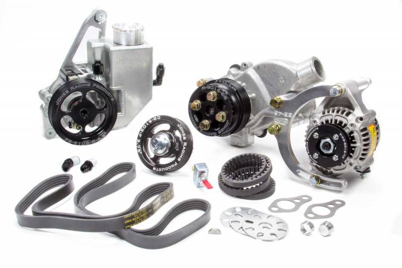 1441-AR-CE 5 Rib Serpentine Pulley Kit Aluminum Black Anodized Small Block Chevy - Kit