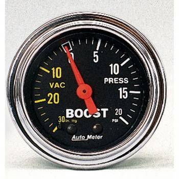 Picture of Auto Meter 2401 Traditional Chrome - Mechanical Boost & Vacuum Gauge - 2.06 in.