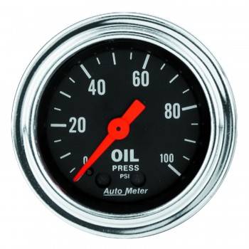 Picture of Auto Meter 2421 Traditional Chrome 2.06 in. Oil Pressure Gauge - 0-100 PSI