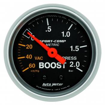 Picture of Auto Meter 3303 Sport-Comp Mechanical Boost & Vacuum Gauge - 2.06 in.