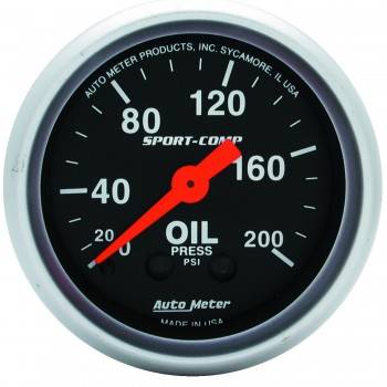 Picture of Auto Meter 3322 2.06 in. Mini Sport-Comp Oil Pressure Gauge - 0-200 PSI