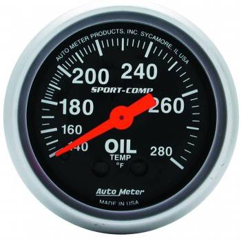 Picture of Auto Meter 3341 2.06 in. Mini Sport-Comp Oil Temperature Gauge - 140 deg -280 deg