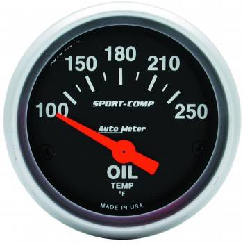 Picture of Auto Meter 3347 2.06 in. Mini Sport-Comp Electric Oil Temperature Gauge - 100 deg -250 deg