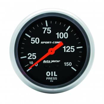 Picture of Auto Meter 3423 0-150 PSI Sport-Comp Oil Pressure Gauge - 2.62 in.
