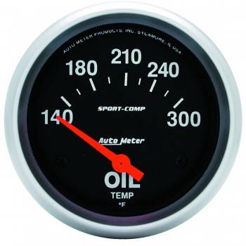 Picture of Auto Meter 3543 Sport-Comp Electric Oil Temperature Gauge - 2.62 in. - 140-300 deg