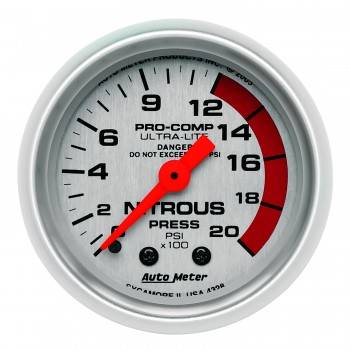 Picture of Auto Meter 4328 Ultra-Lite Mechanical Nitrous Pressure Gauge - 2.06 in.