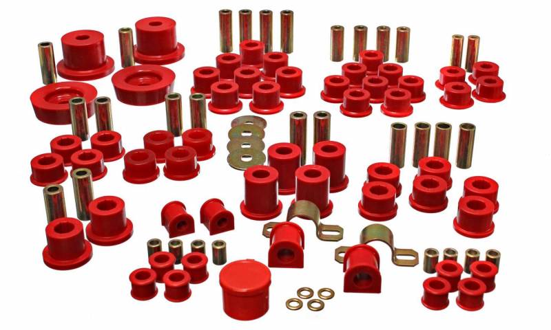 11.18102R Hyper-Flex System Bushing Kit Suspension Bushings Polyurethane Red - Mazda Miata 1990-2005