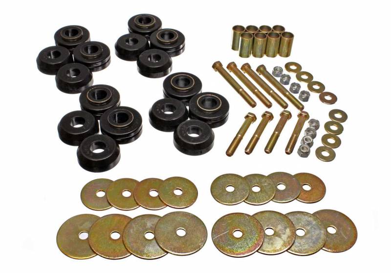 4.4110G Hyper-Flex Body Mount Bushing Hardware Included Steel Polyurethane Zinc Oxide & Black - Ford Bronco 1966-77