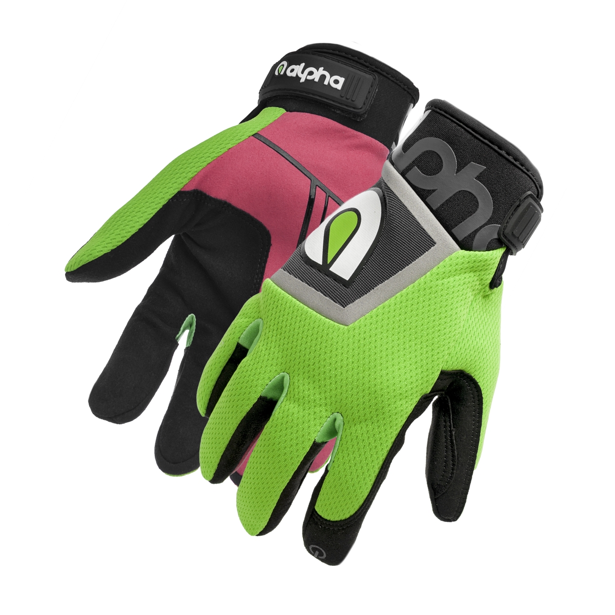 Picture of Alpha Gloves AG02-04-L Standard Mechanic Gloves&#44; Fluorescent Green - Large