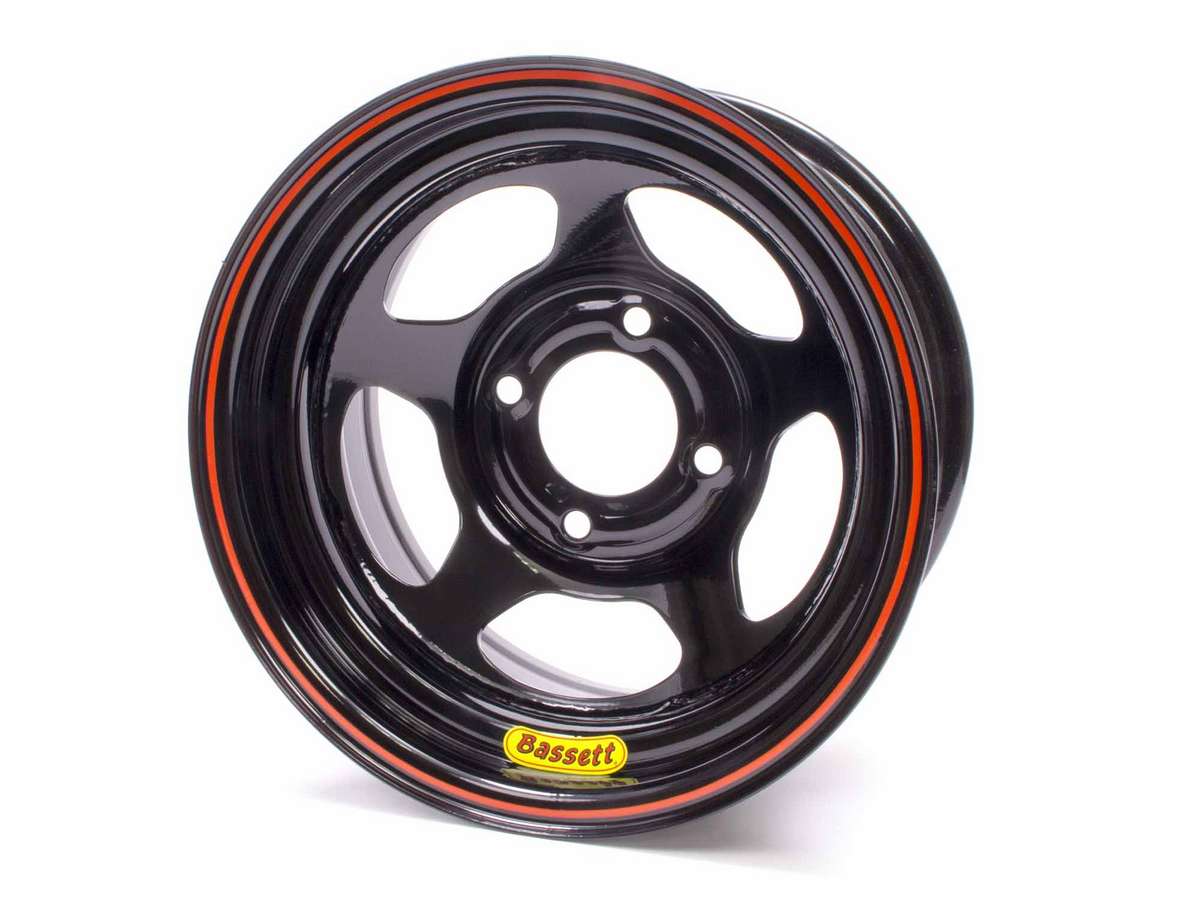 37ST3 Mini-Stock Spun Wheel - 13 x 7 in. - 4 x 4.5 in. - Black - 3 in. Back Spacing Wheel