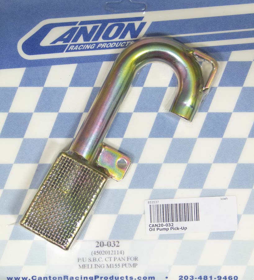 20-032 Circle Track Oil Pan Pickup for 6.5 in. Deep Small Block Chevy Pans with Small Block Standard Volume Pumps with 0.75 in. Tube