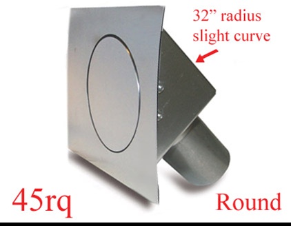 FD45RQ Round Quarter Panel Fuel Door Hinged on Left