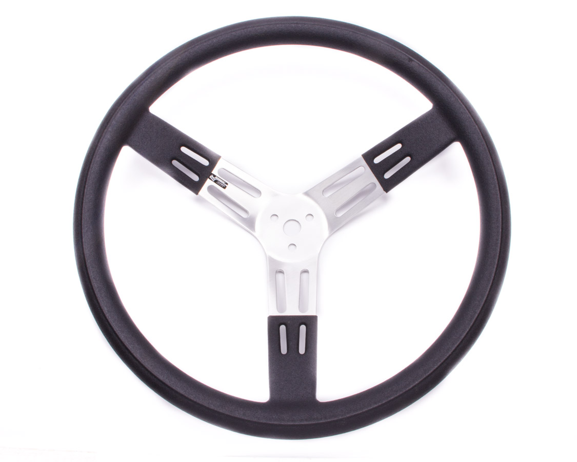 Picture of Longacre 52-56811 17 in. Steering Wheel Black Aluminum Smooth Grip