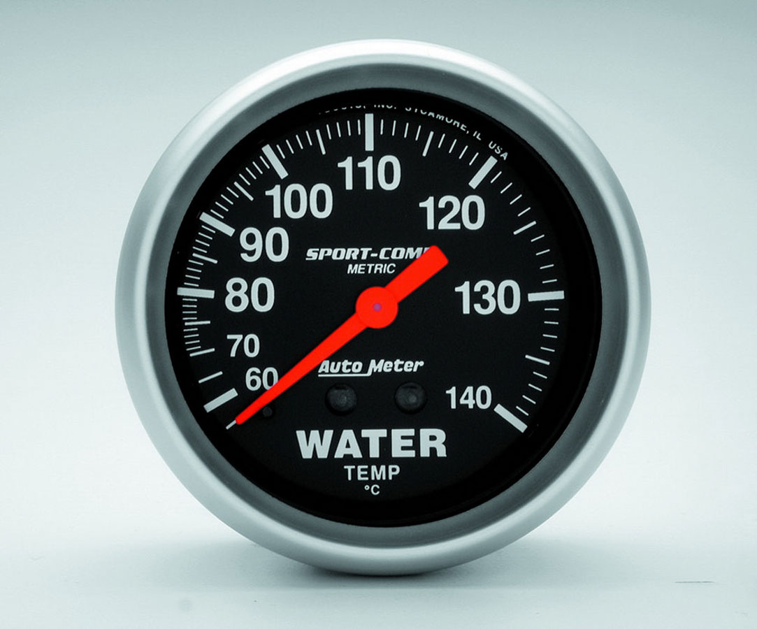 3431-M 2.63 in. Sport-Comp Mechanical Metric Water Temperature Gauge