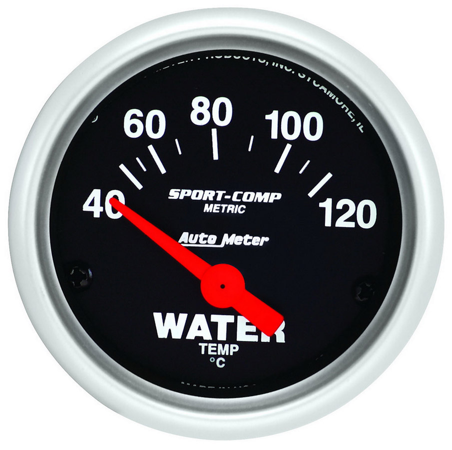 3337-M 2 in. Mini Sport Comp Electric Metric Water Temperature Gauge