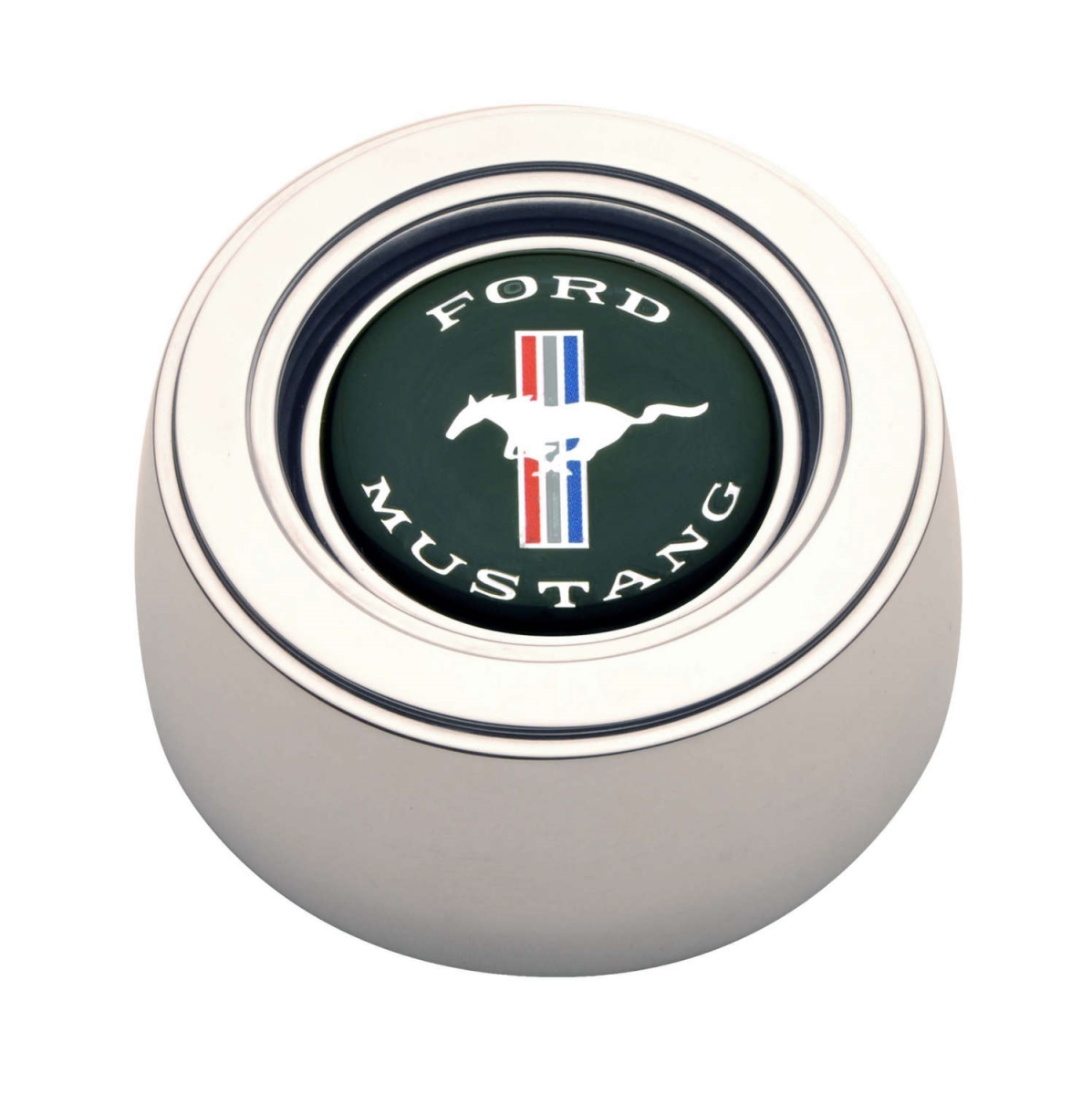 Picture of GT Performance 11-1525 GT3 Hi-Rise Mustang Color Horn Button Polished Emblem
