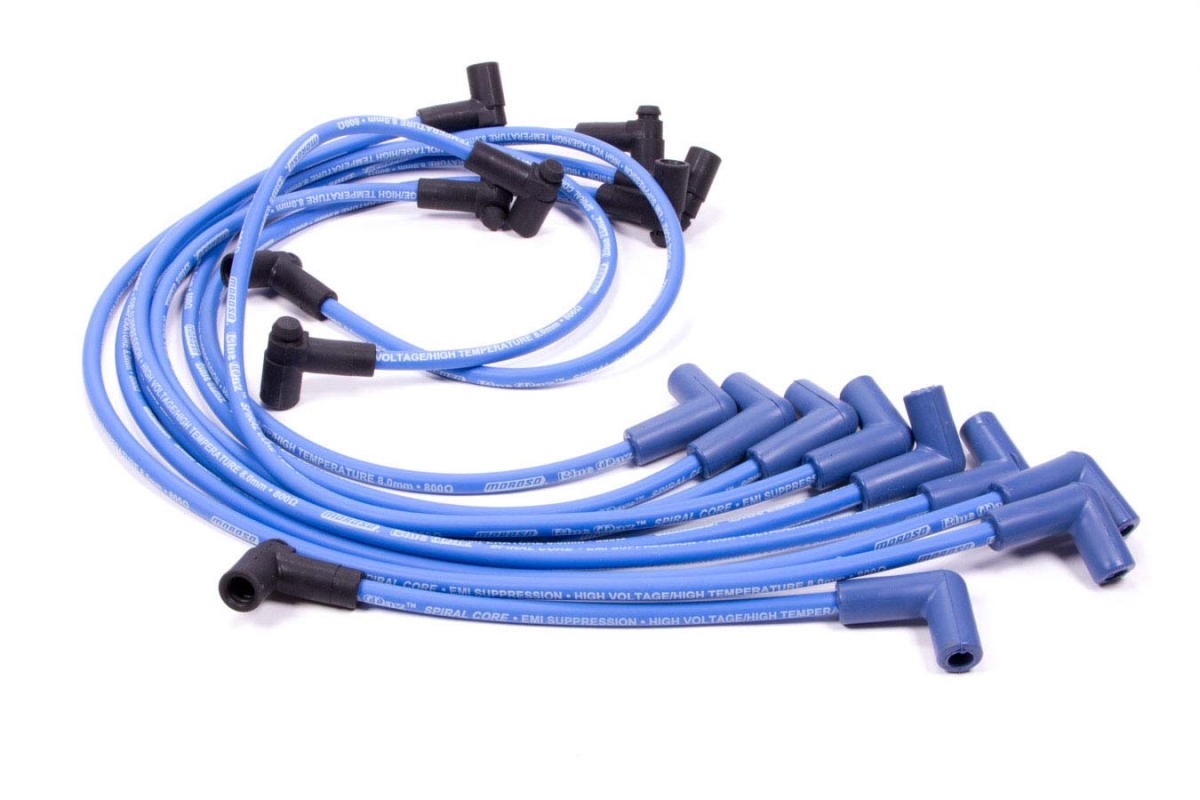 72521 Blue Max Spiral Core Ignition Wire Set for 1967-1977 GM Vehicles with 305-400 V8 Engines HEI Terminals