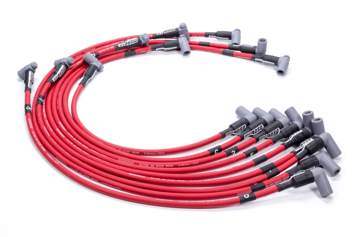 73699 Ultra 40 Plug Wire Set for Small Block Chevy Sprint Car, Red