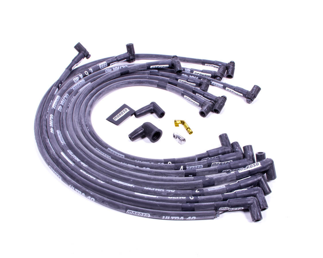 73817 8.65 mm 90 deg Ultra 40 Plug Wire Set for Small Block Chevy, Black