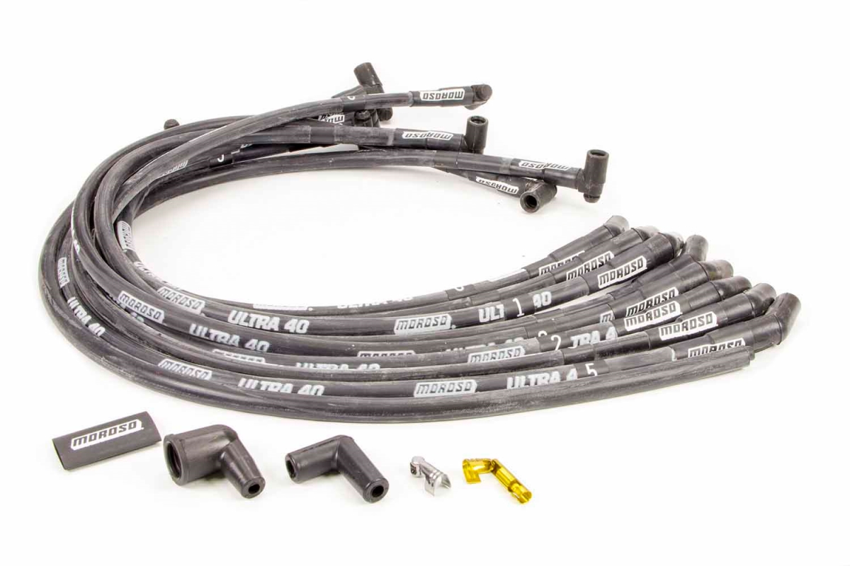Moroso 73822 Ultra 40 Plug Wire Set for Small Block Ford 351W, Black