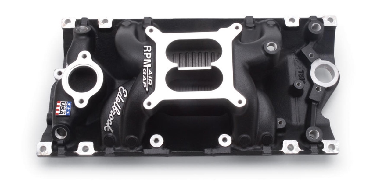 75163 Performer RPM Air-Gap Manifold for Small Block Chevy, Black -  Strike3, ST3619976