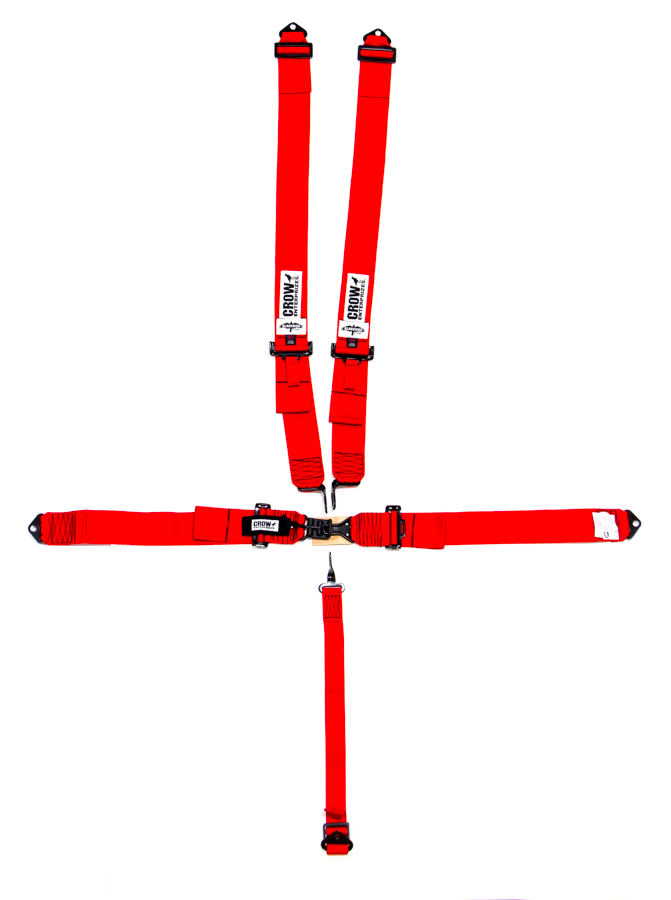 11002B 5 Point Harness Small Latch Red Bolt in Black Hardware