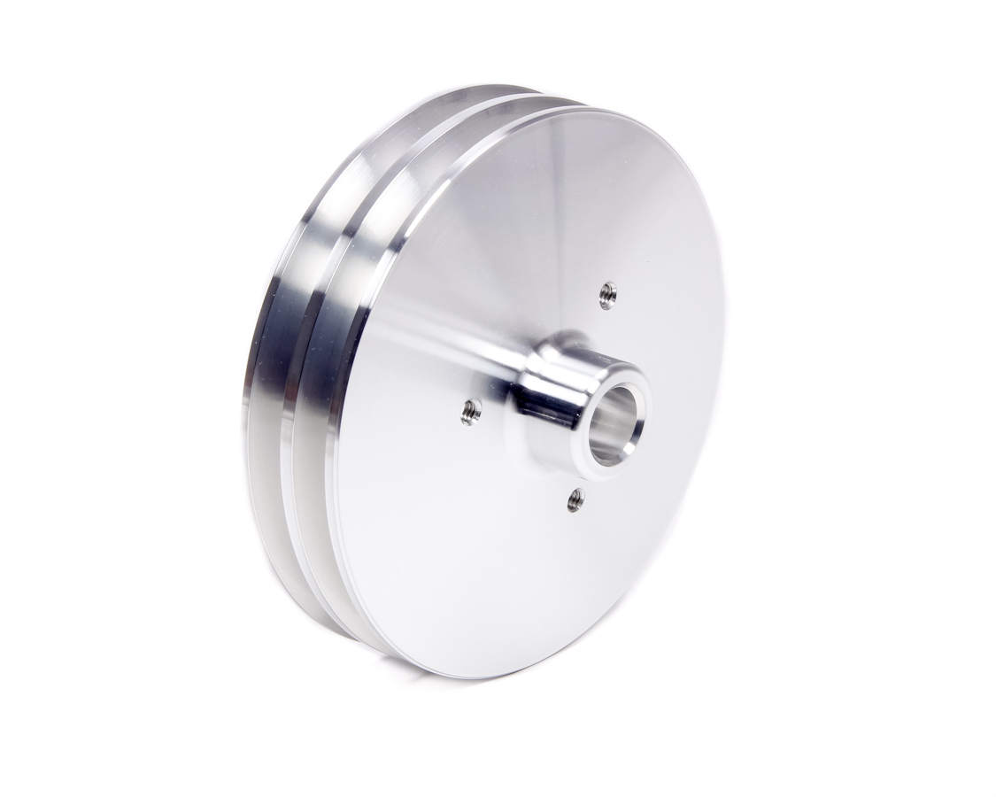 522 Clear Powdercoat Aluminum 2-Groove Power Steering Pulley