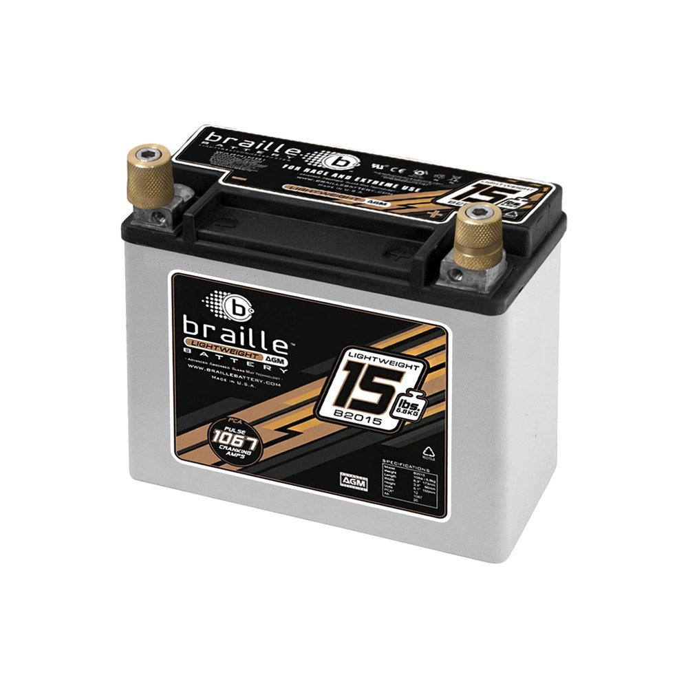Picture of Braille Auto Battery B2015 15 lbs 1067 PCA Lightweight Racing Battery - 6.8 x 3.3 x 6.1 in.