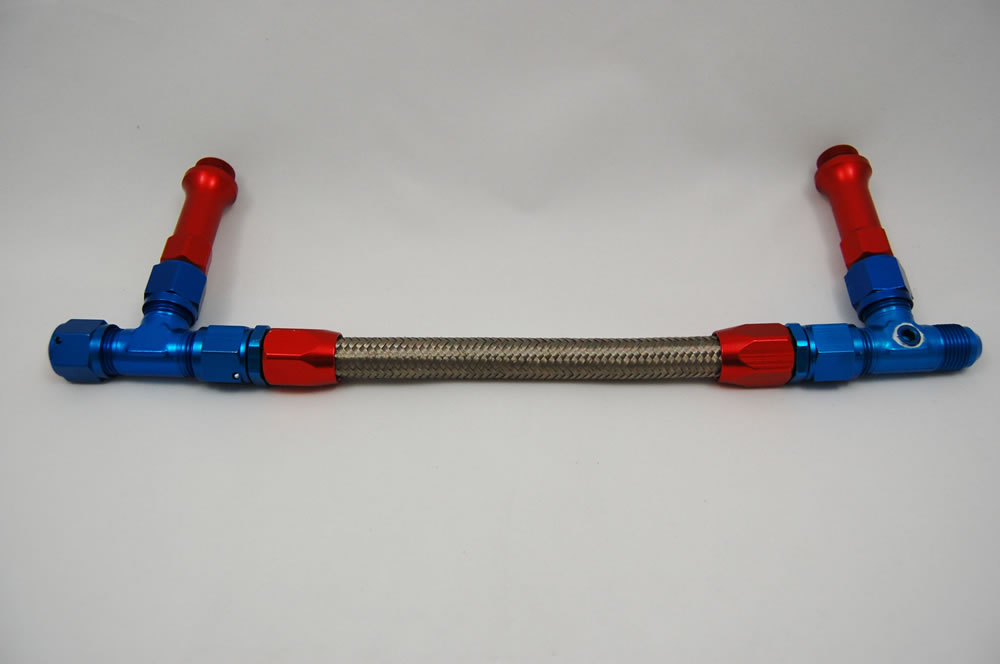 6095 - 6 AN Holley Carburetor Braided Fuel Line Kit, Red & Blue