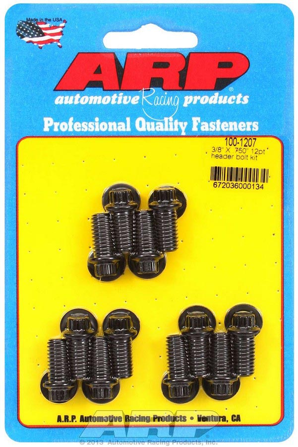 100-1207 12-Point Header Bolt Kit - 0.38 x 0.75 in. UHL - Pack of 12