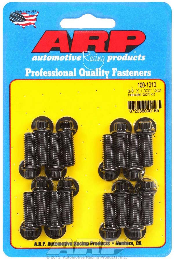 100-1210 12-Point Header Bolt Kit - 0.38 x 1 in. UHL - Pack of 16