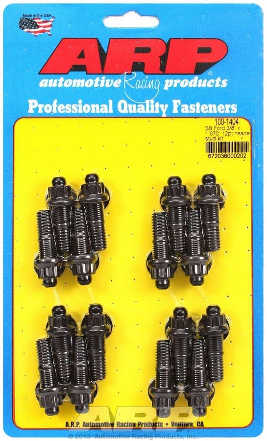 100-1404 12-Point Header Stud Kit - 0.38 x 1.67 in. OAL - Pack of 16
