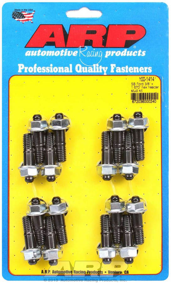 100-1414 6-Point Header Stud Kit - 0.38 x 1.67 in. OAL - Pack of 16