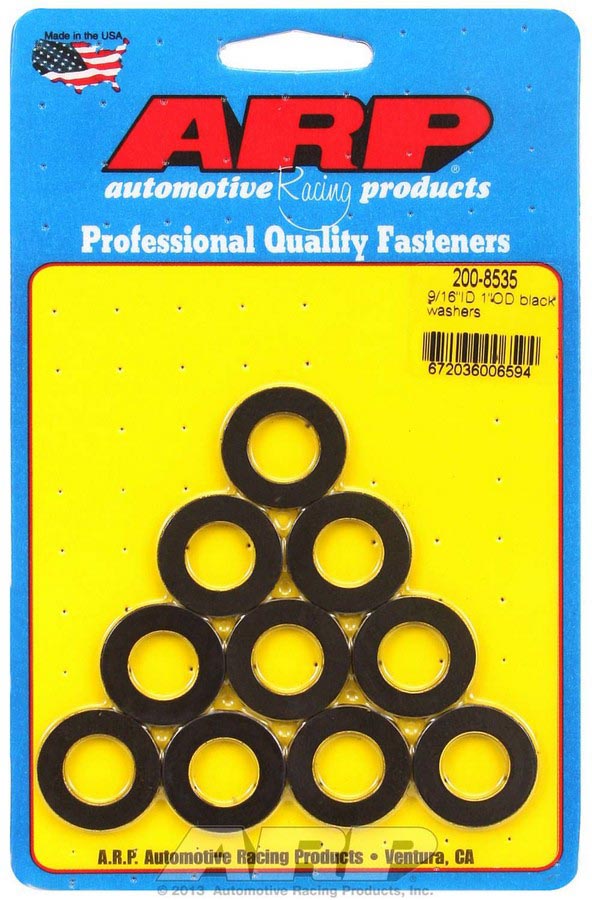 200-8535 Black Washers - 0.56 in. ID x 1 in. OD - Pack of 10 -  Whole-in-One, WH3625875