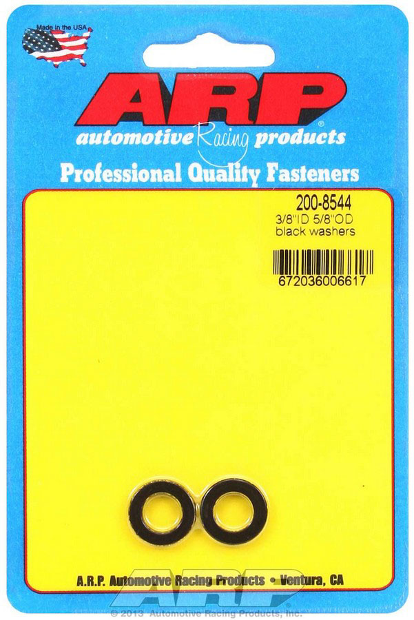 200-8544 Black Washers - 0.38 in. ID x 0.63 in. OD - Pack of 2