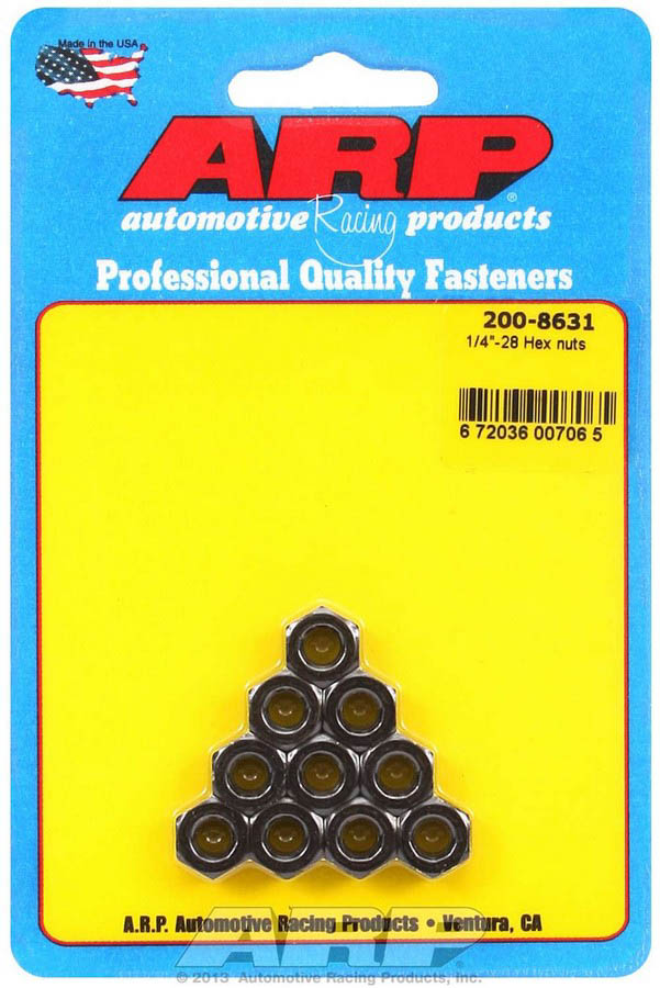 200-8631 0.25-28 in. Chromoly Cadmium Hex Nut with Flange Kit - Pack of 10