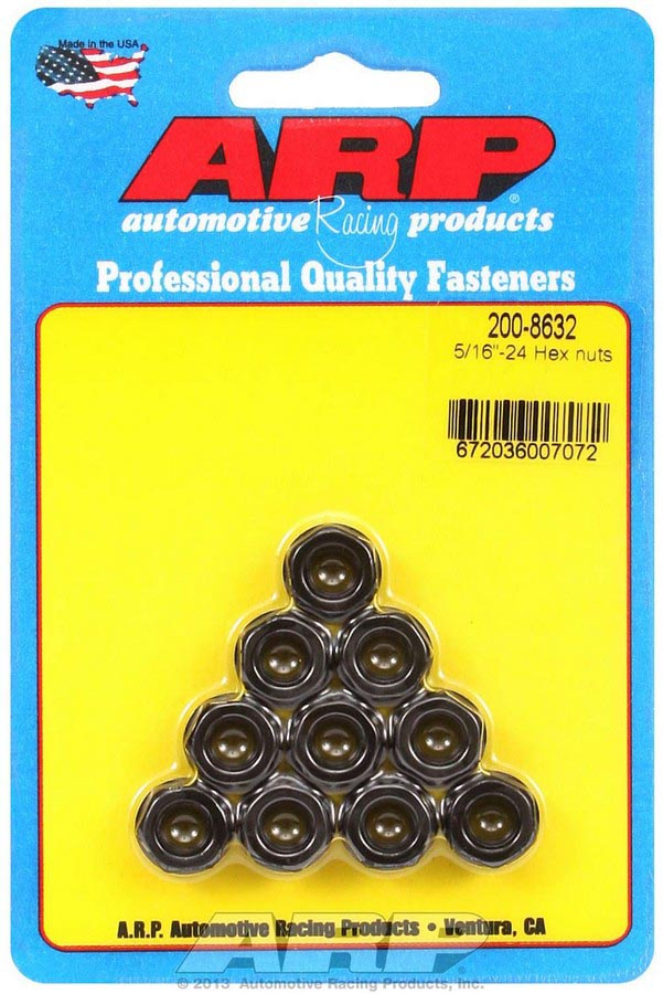 200-8632 0.31-24 in. Chromoly Black Oxide Hex Nut Kit - Pack of 10