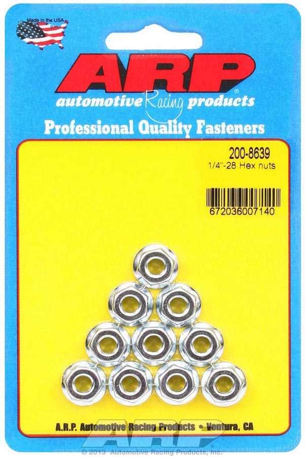 200-8639 0.25-28 in. Replacement Hex Nuts - Pack of 10